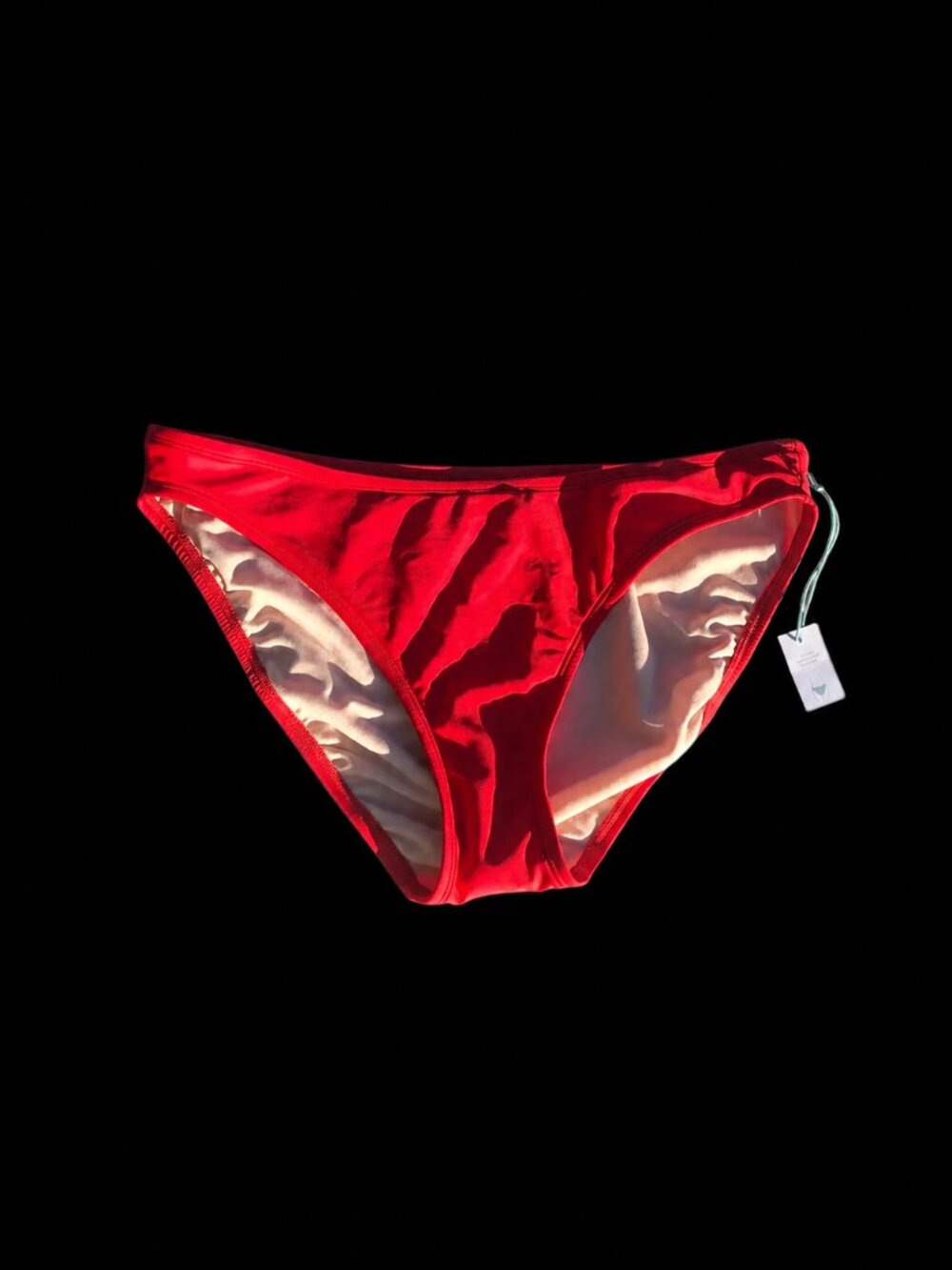 Kona Sol Women's Red Bikini Bottoms High Cut High Leg Swim Bottoms, L